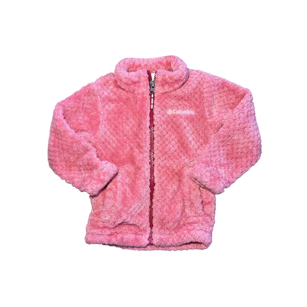 Columbia Toddler Girls Pink Full Zip High Pile Fleece Jacket 18-24 Months‎